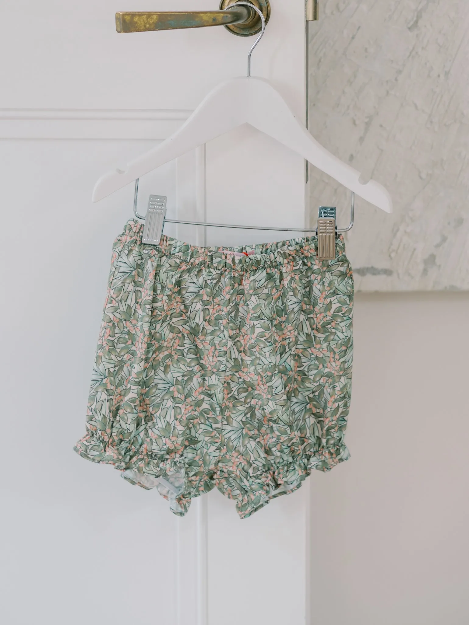 Green Floral Cala Cotton Baby Girl Bloomers