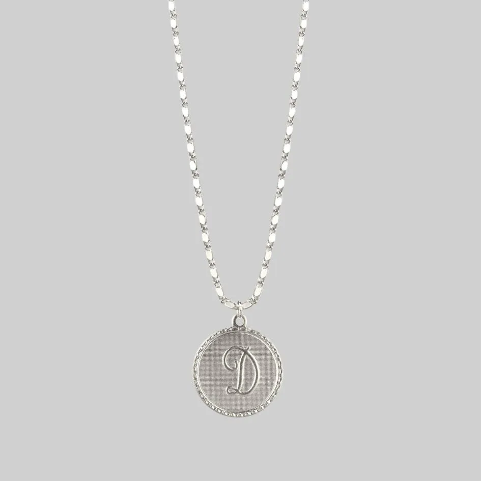 Initial Medallion Silver Necklace (A - M)