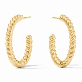 Julie Vos 24K Gold Plated Nassau Hoop Earrings, Medium