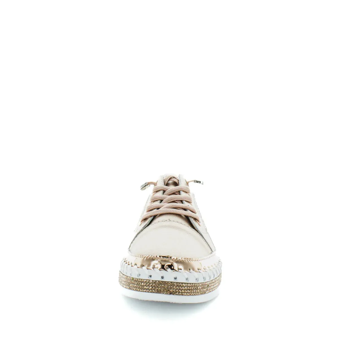 Just Bee Cristel Rose Gold Leather Sneaker