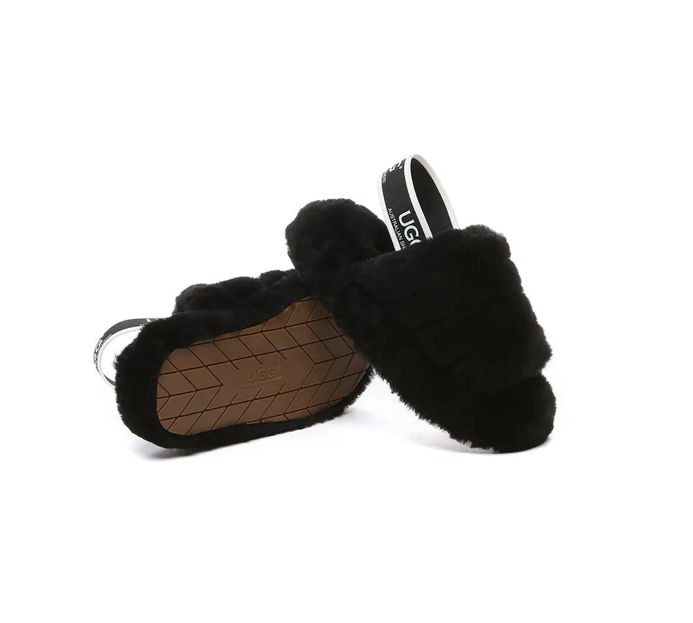 Kids Slingback Fluffy Slides Puffy