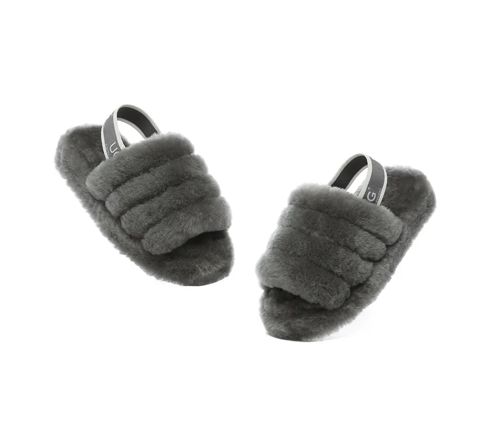 Kids Slingback Fluffy Slides Puffy