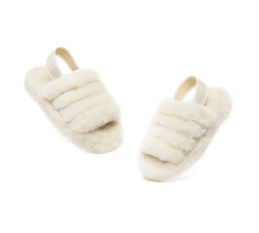 Kids Slingback Fluffy Slides Puffy