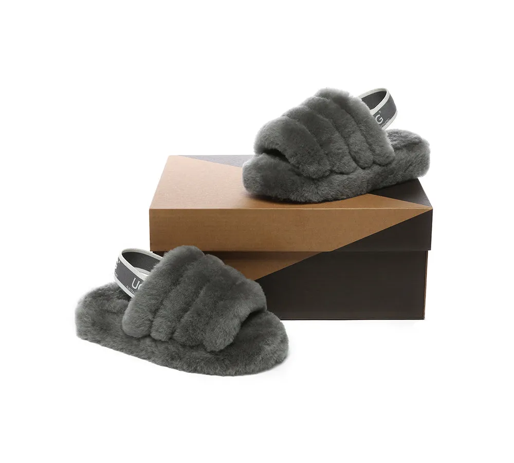 Kids Slingback Fluffy Slides Puffy