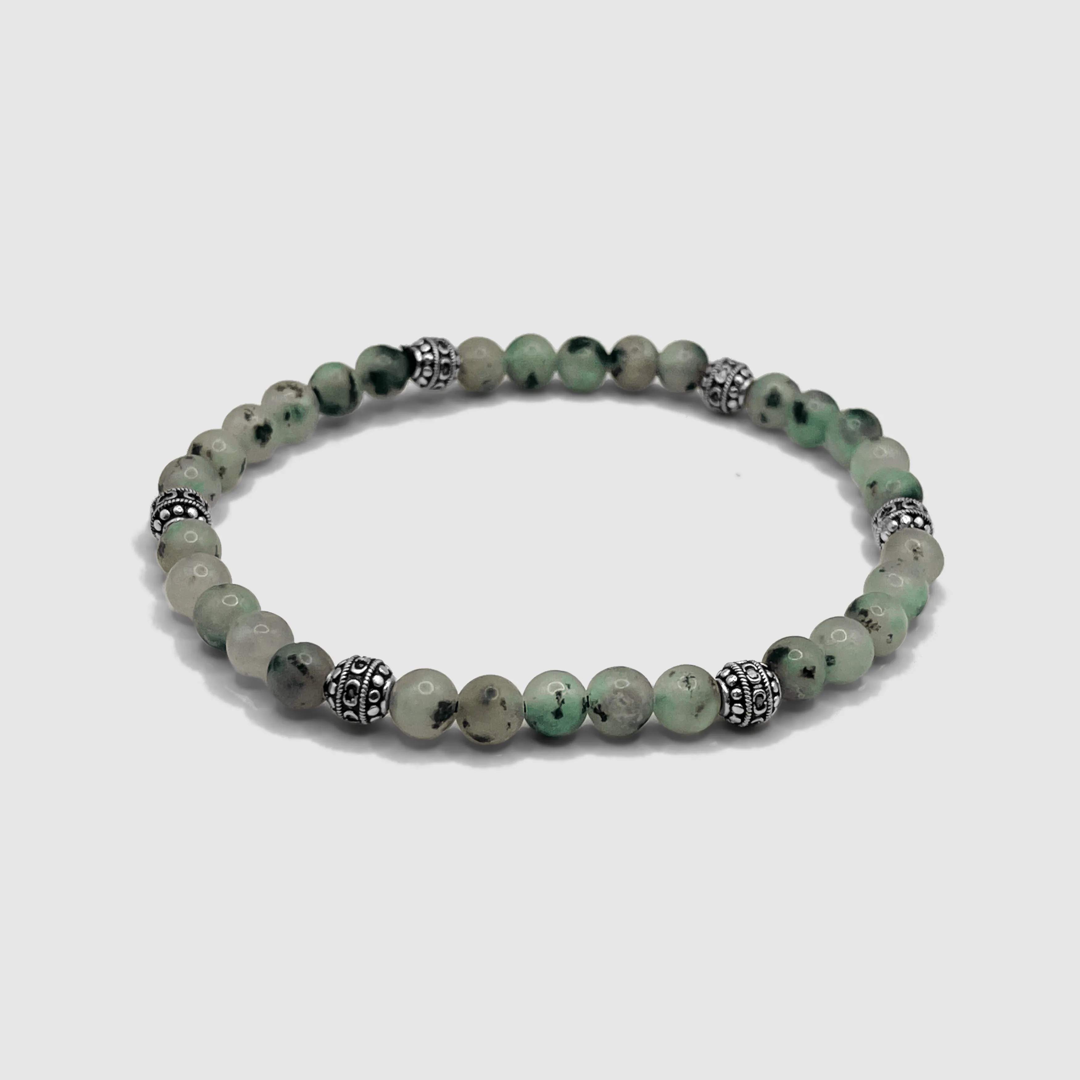 Kiwi Stone Bracelet (Silver)