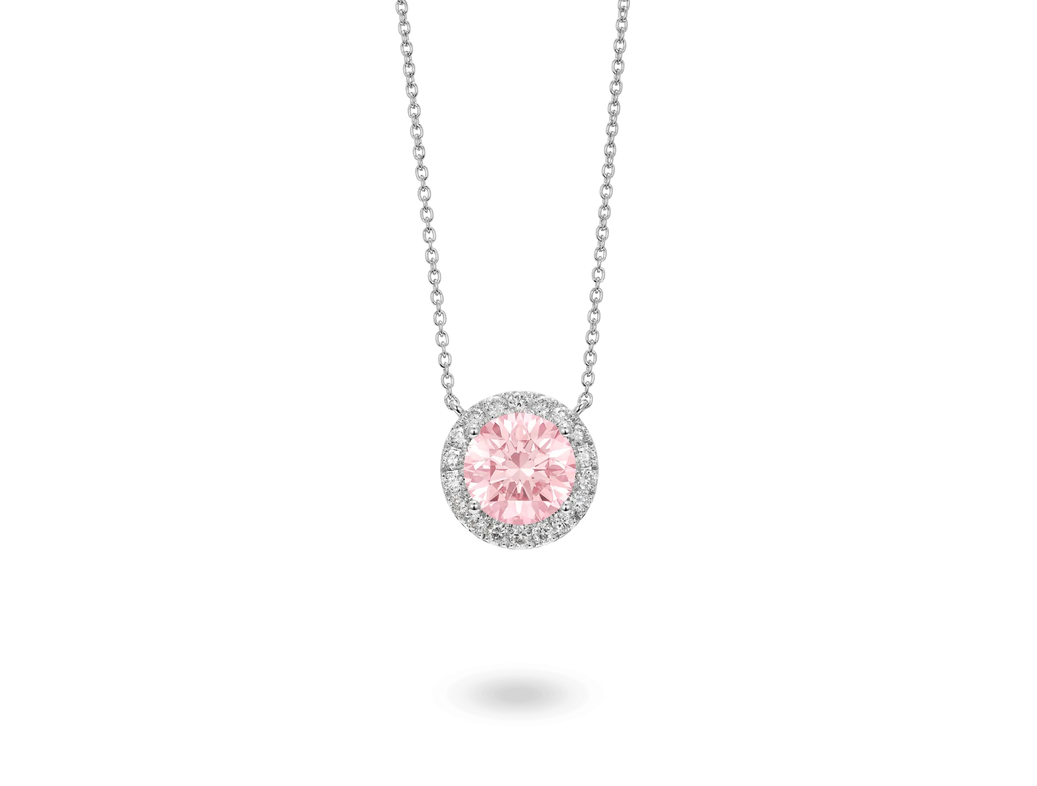 Lab-Grown Diamond 2ct. tw. Halo Pendant | Pink