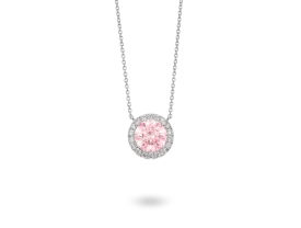 Lab-Grown Diamond 2ct. tw. Halo Pendant | Pink