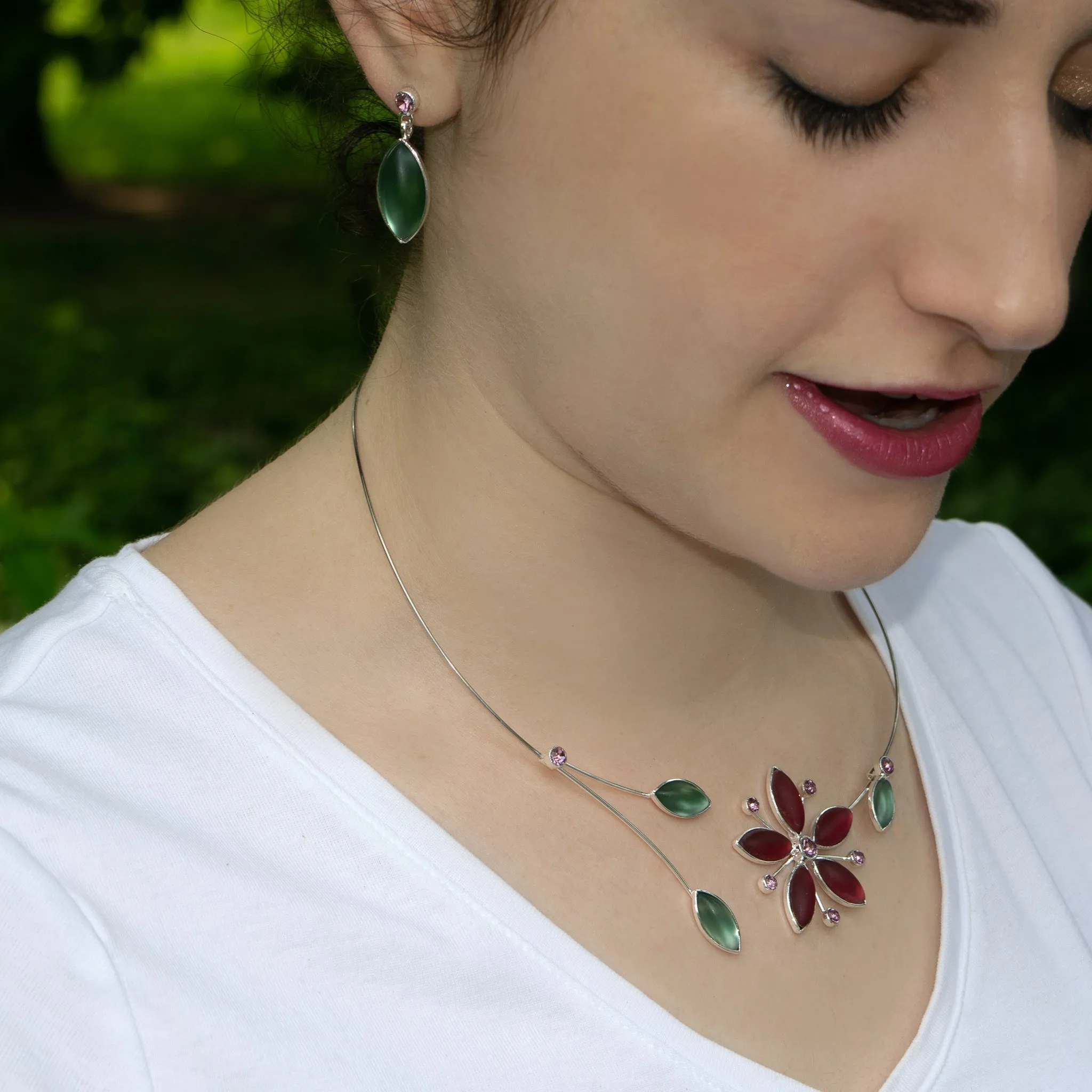 Large Leaf Post Earrings: Sage Green