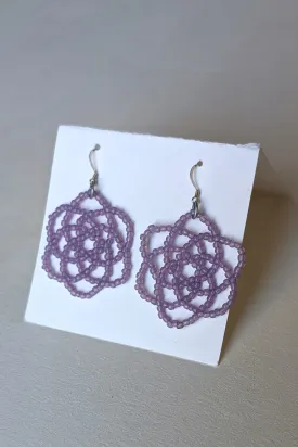 Lilac Star Beaded Earrings