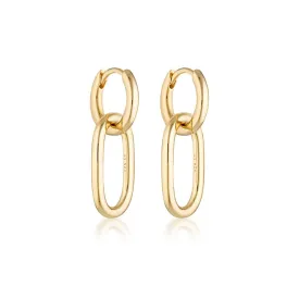 Linda Tahija Huggie Linked Hoop Earrings, Gold or Silver