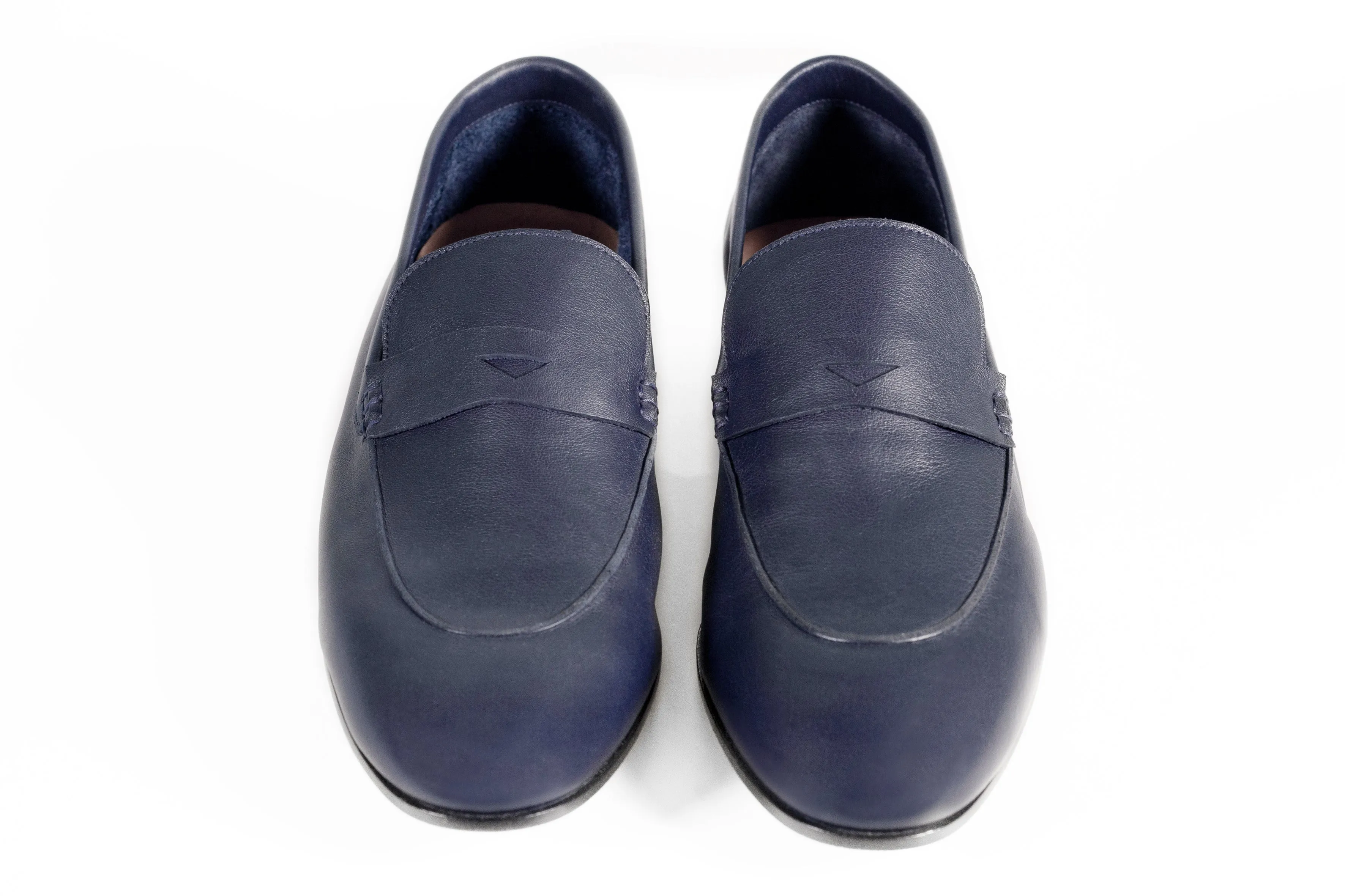 LOAFER UNLINED WITH PENNY STRAP CALF LEATHER BLU