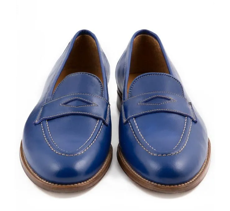 LOAFER WITH PENNY STRAP CALF LEATHER HAND WELTED BLAKE STITCHES