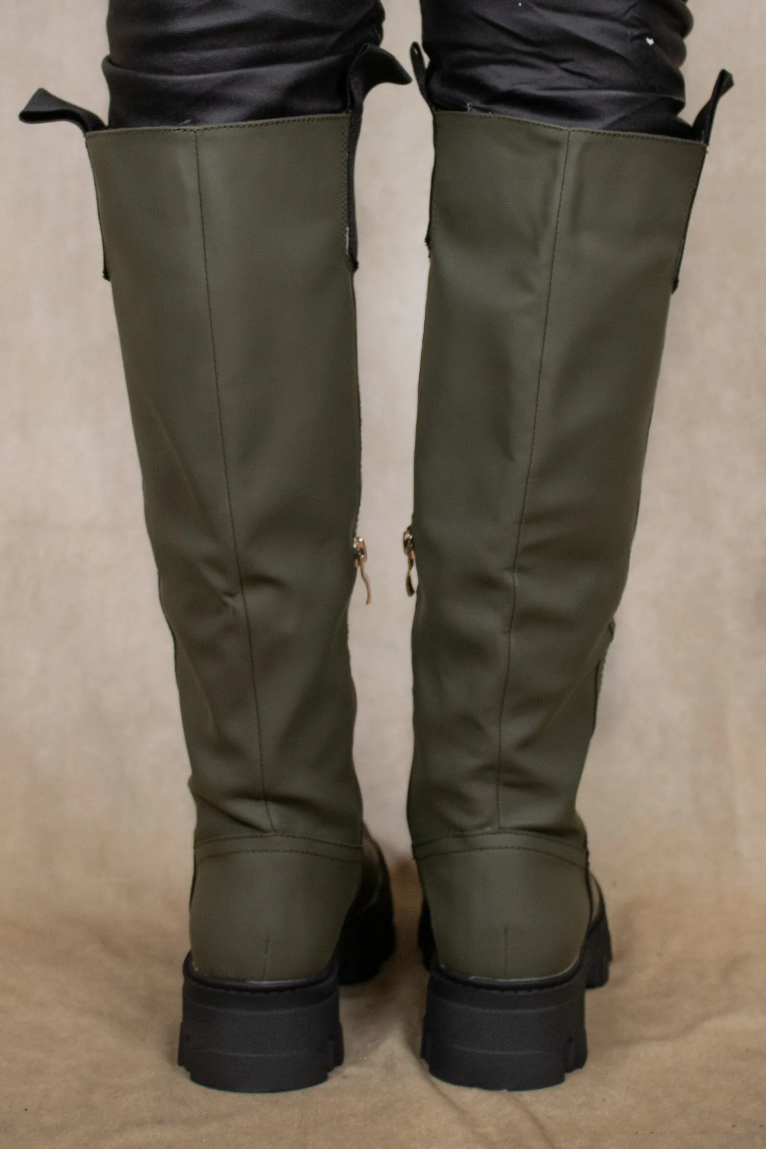 Long Khaki Boots