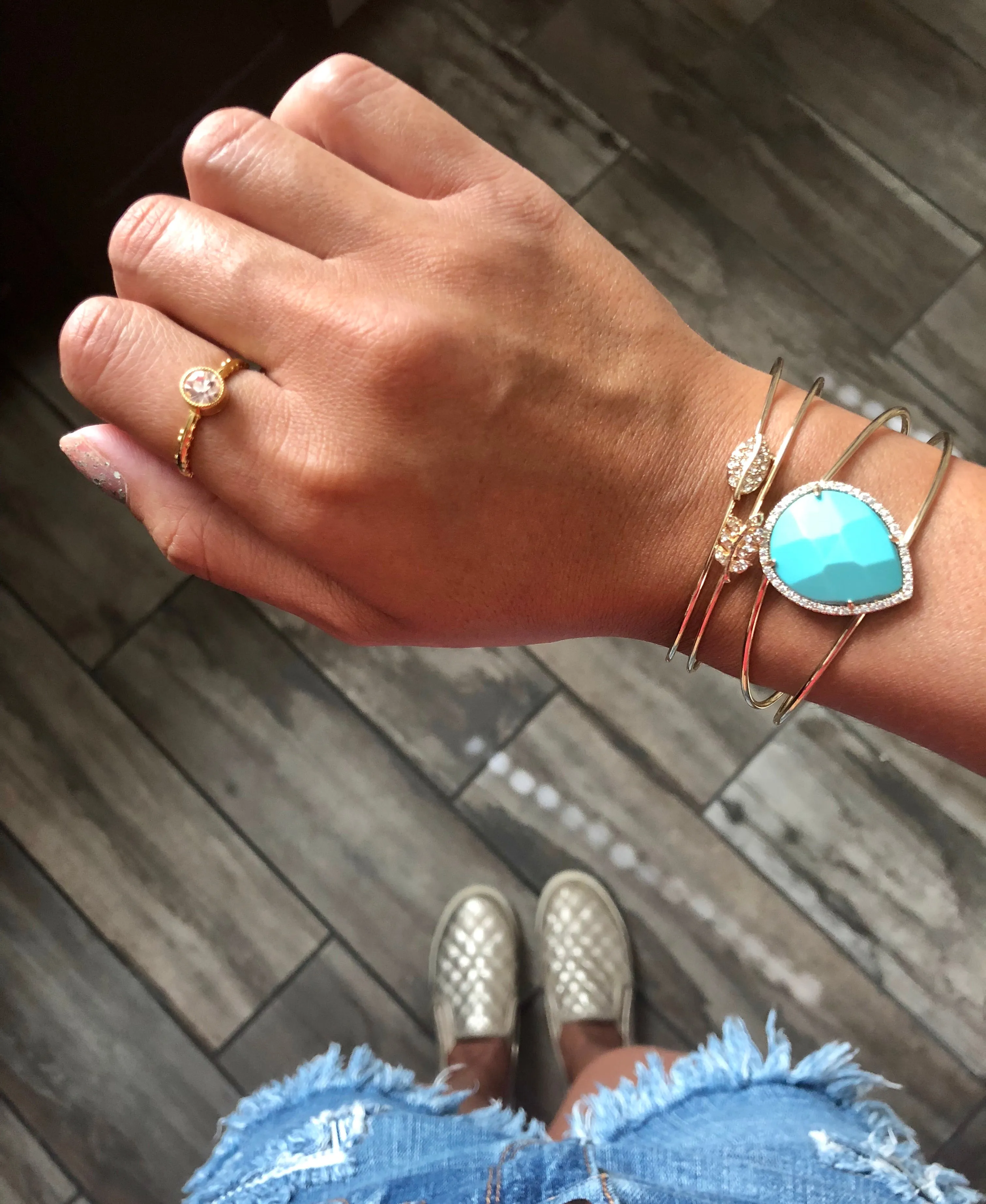 Makenna Turquoise Stone Cuff Bracelet