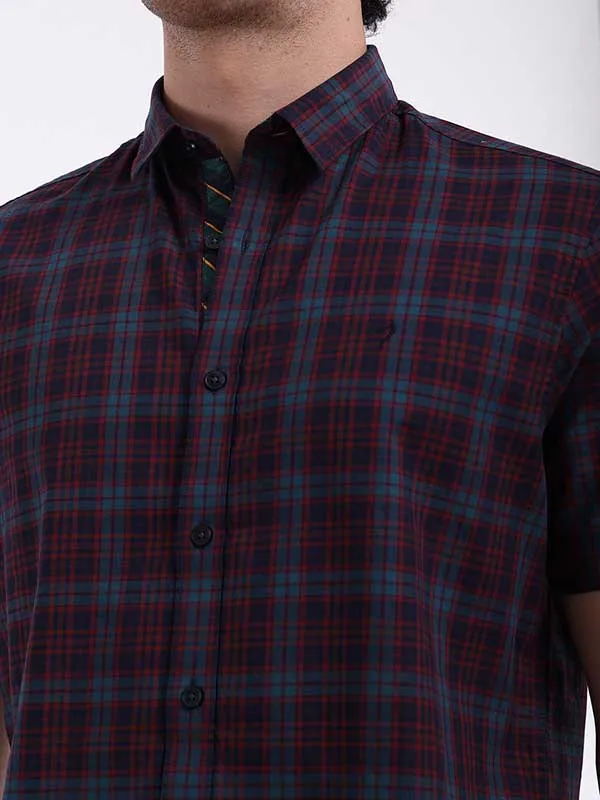 Men Checked Half Sleeve Cotton Shirt