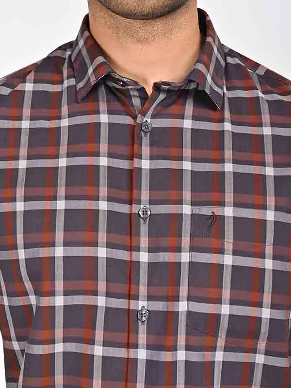 Men Checked Half Sleeve Cotton Shirt