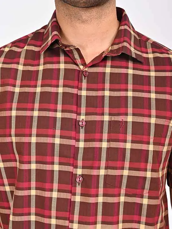 Men Checked Half Sleeve Cotton Shirt