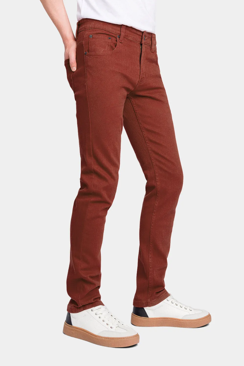 Men's Essential Skinny Fit Colored Jeans (Rust)