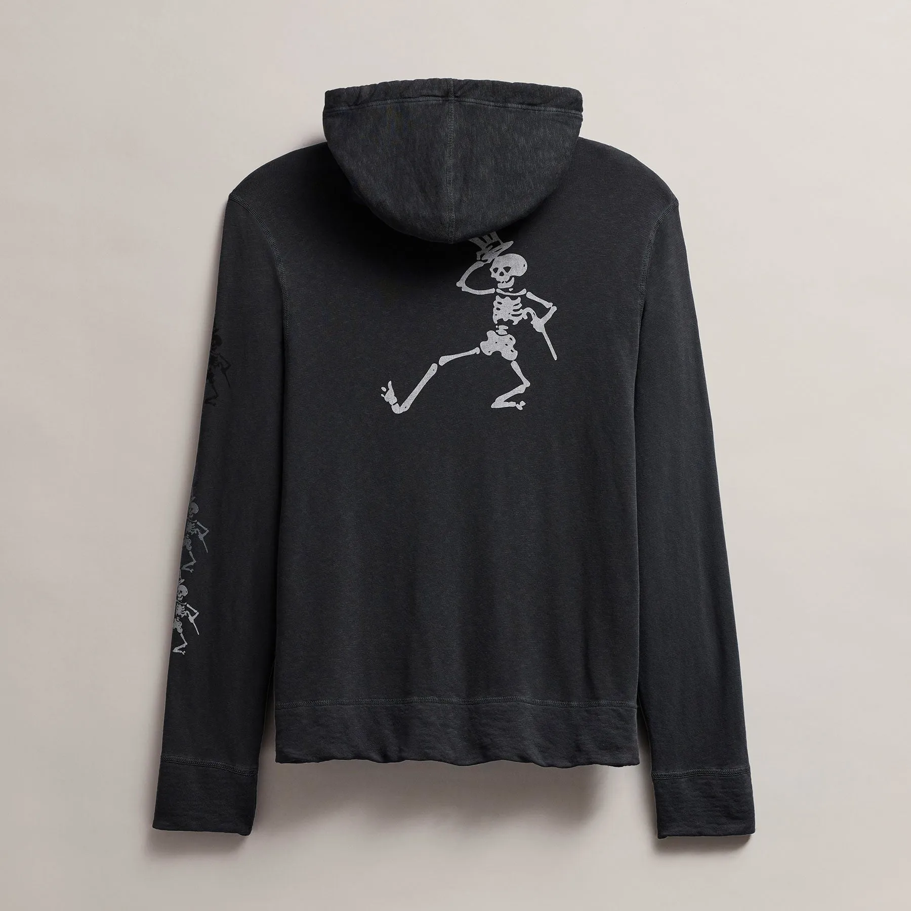 Men's Grateful Dead Dancing Skeleton Full Zip Hoodie - Carbon Pigment