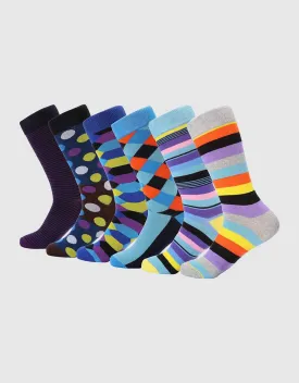 Men's Retro Collection Dress Socks 6 Pack