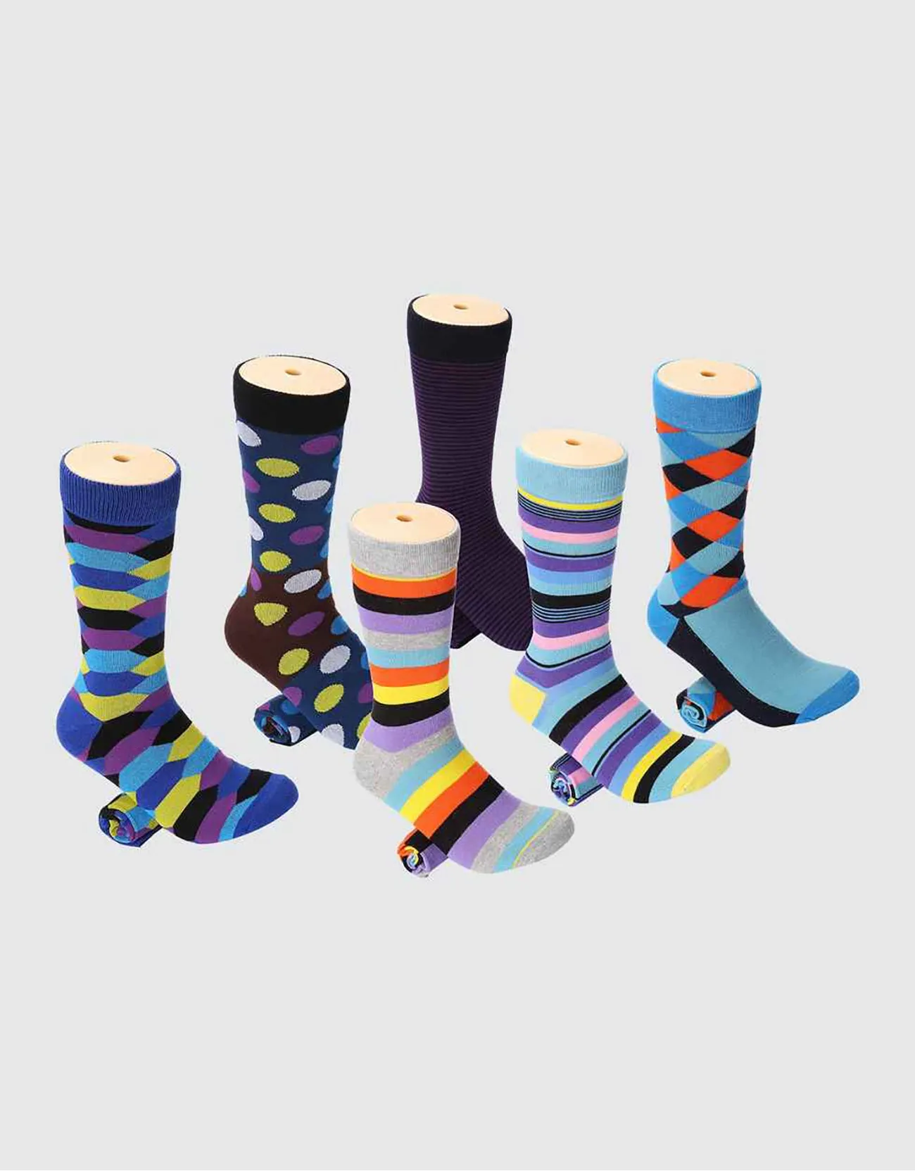 Men's Retro Collection Dress Socks 6 Pack