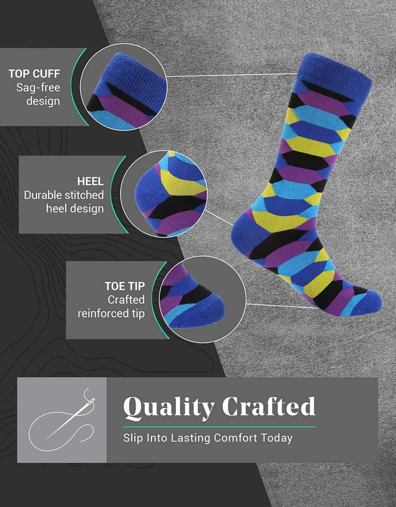 Men's Retro Collection Dress Socks 6 Pack