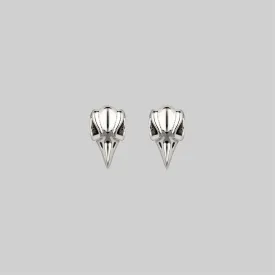 MERLA. Raven Skull Earrings - Silver