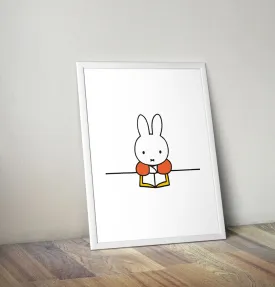 Miffy Reading a Book Framed Mini Poster