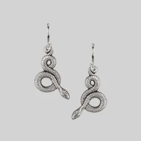 MOIRA. Snake Wrap Hoop Earrings - Silver