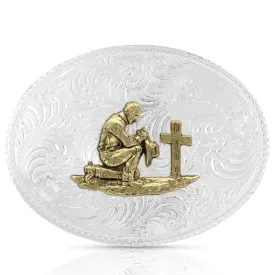 Montana Silversmiths® Men's American Beauty Filigree Christian Cowboy Belt Buckle