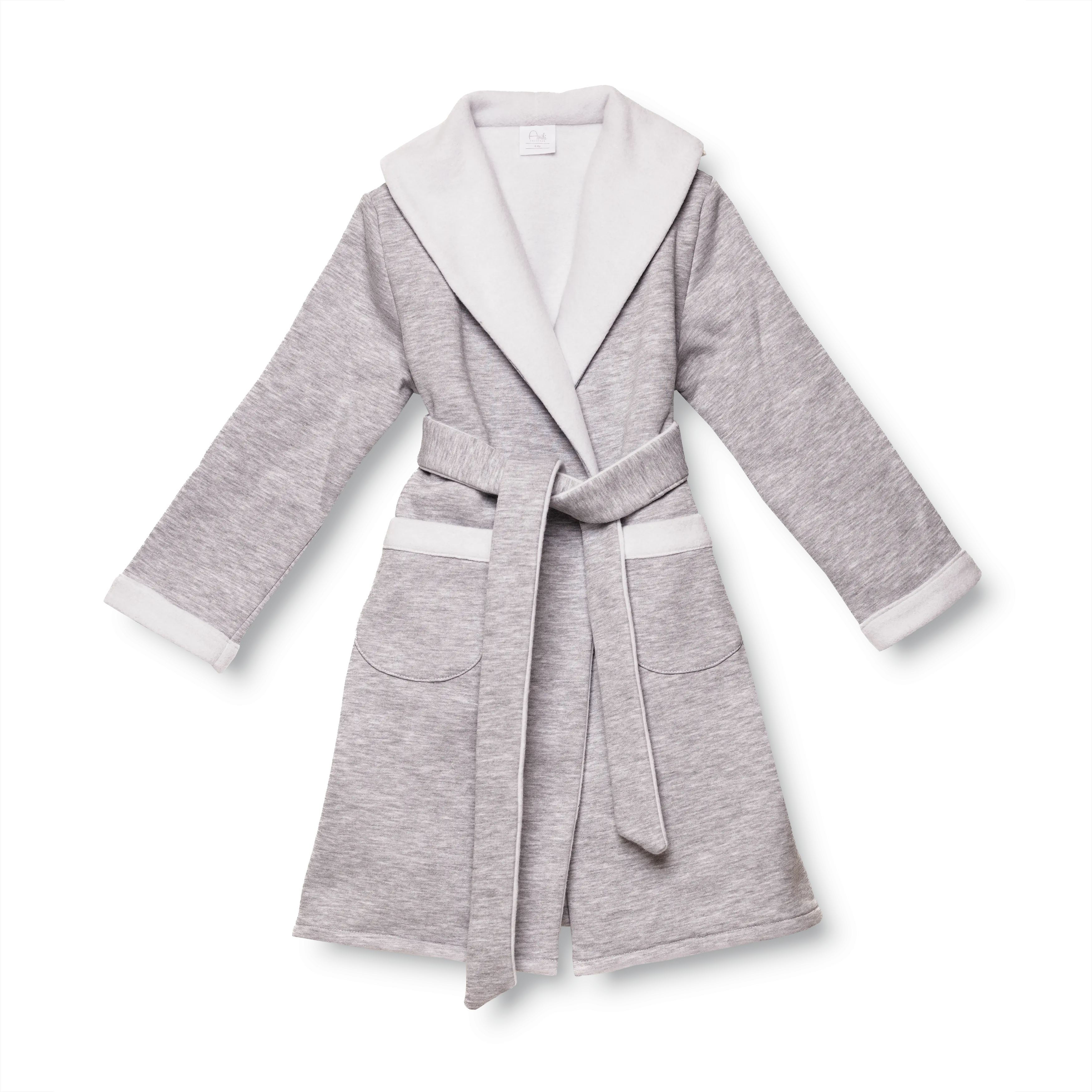 NATHAN - BOYS' BATHROBE IN GREY MARL