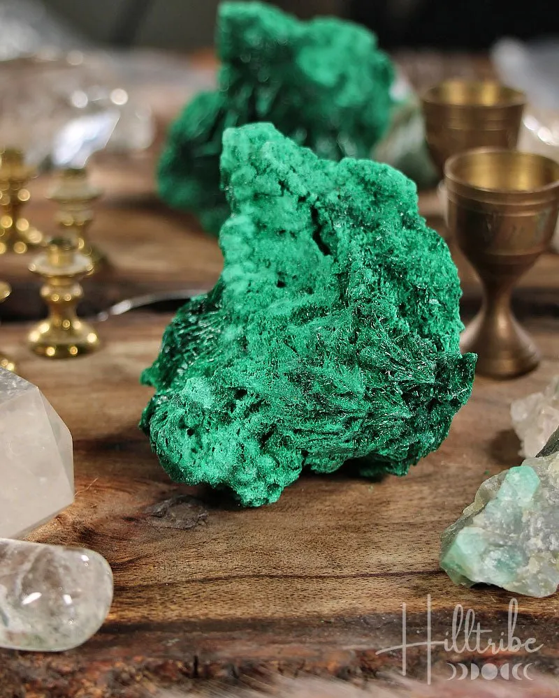 Natural Fibrous Malachite