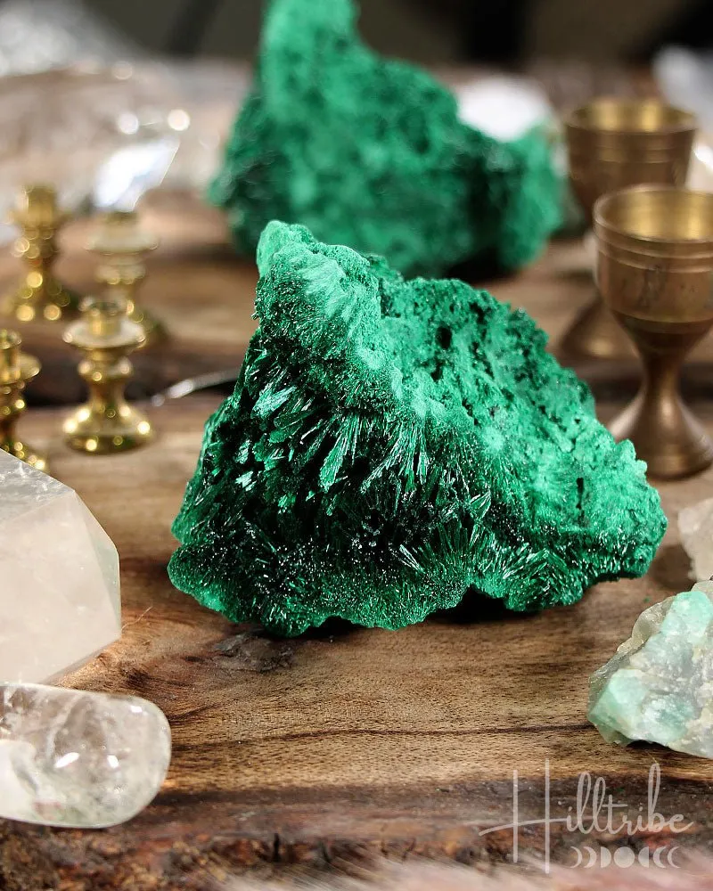 Natural Fibrous Malachite