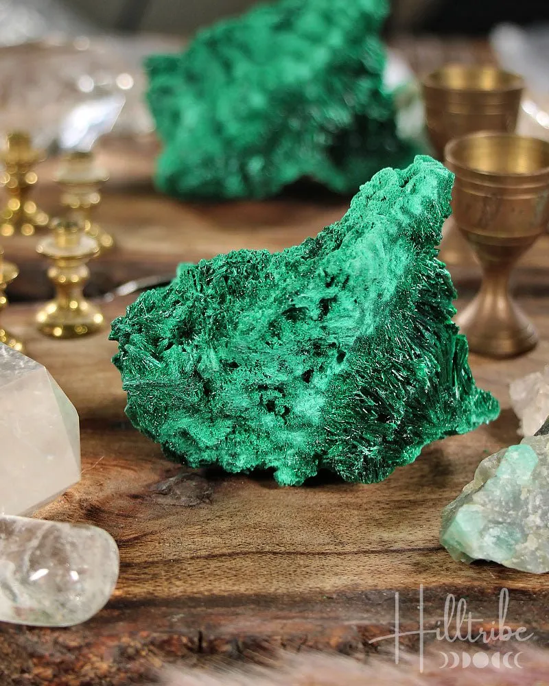 Natural Fibrous Malachite