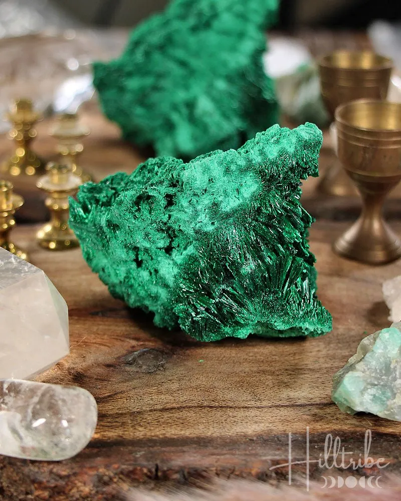 Natural Fibrous Malachite