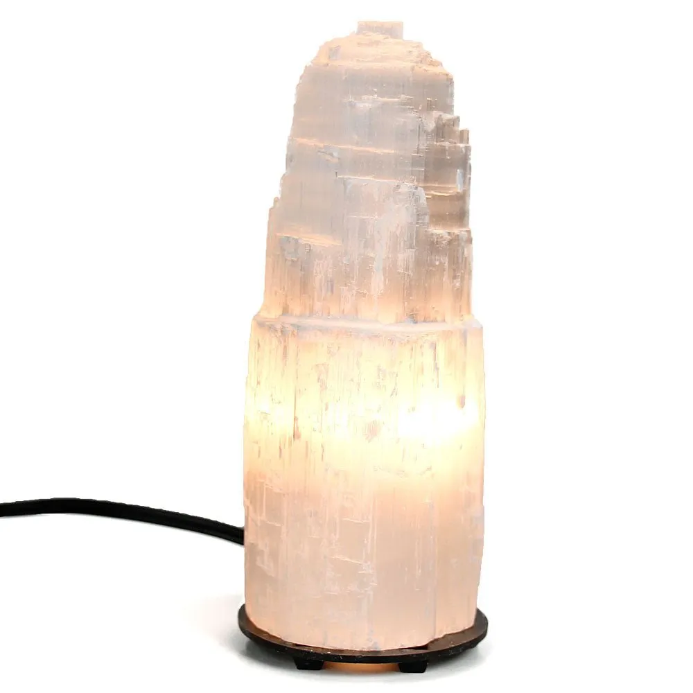 Natural Selenite Mountain Lamp