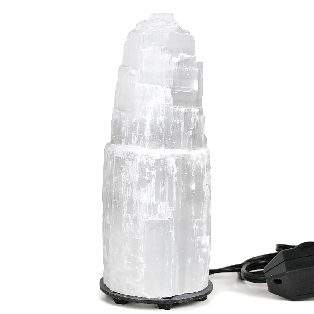 Natural Selenite Mountain Lamp