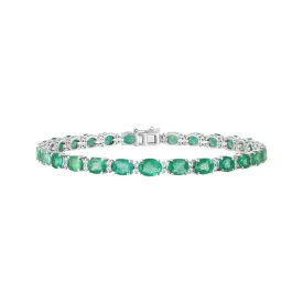 Oval Emerald and Diamond Bracelet