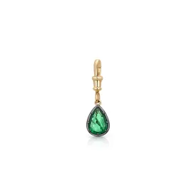 Pear-Shaped Emerald Pendant Charm