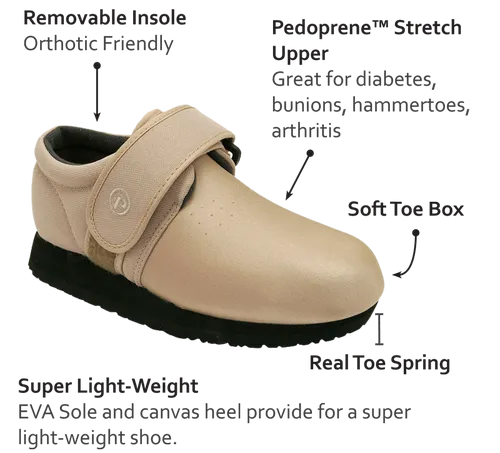 Pedors Classic Beige Orthopedic Adaptive Shoes P601