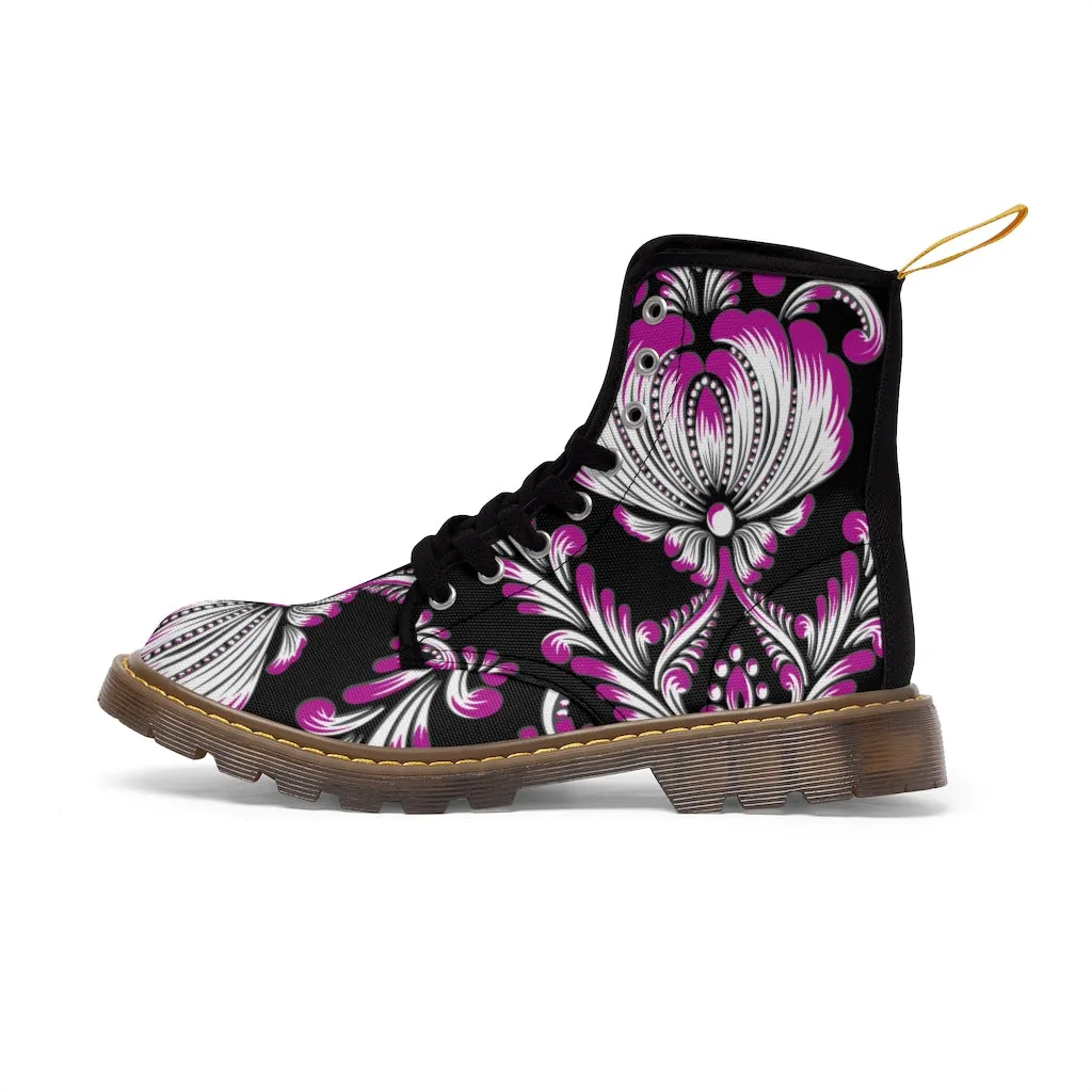 Pink Baroque Women's Canvas Boots