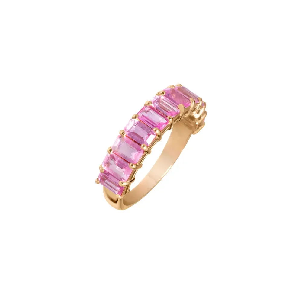 Pink Sapphire Half Ring