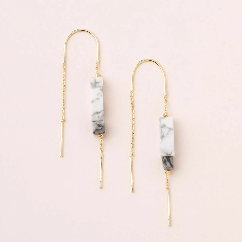 Rectangle Stone Earring