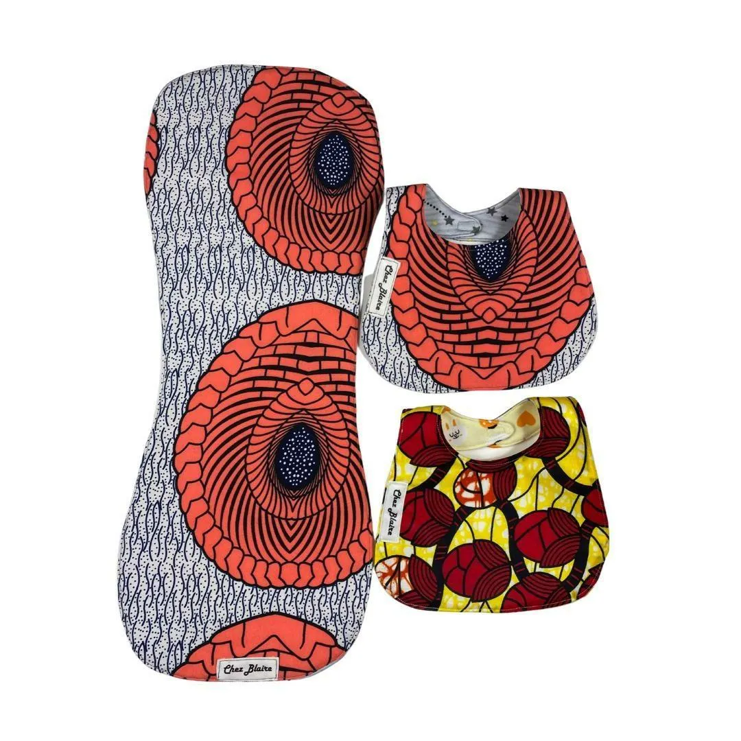 Reversible Bib and Burp Cloth Matching Set