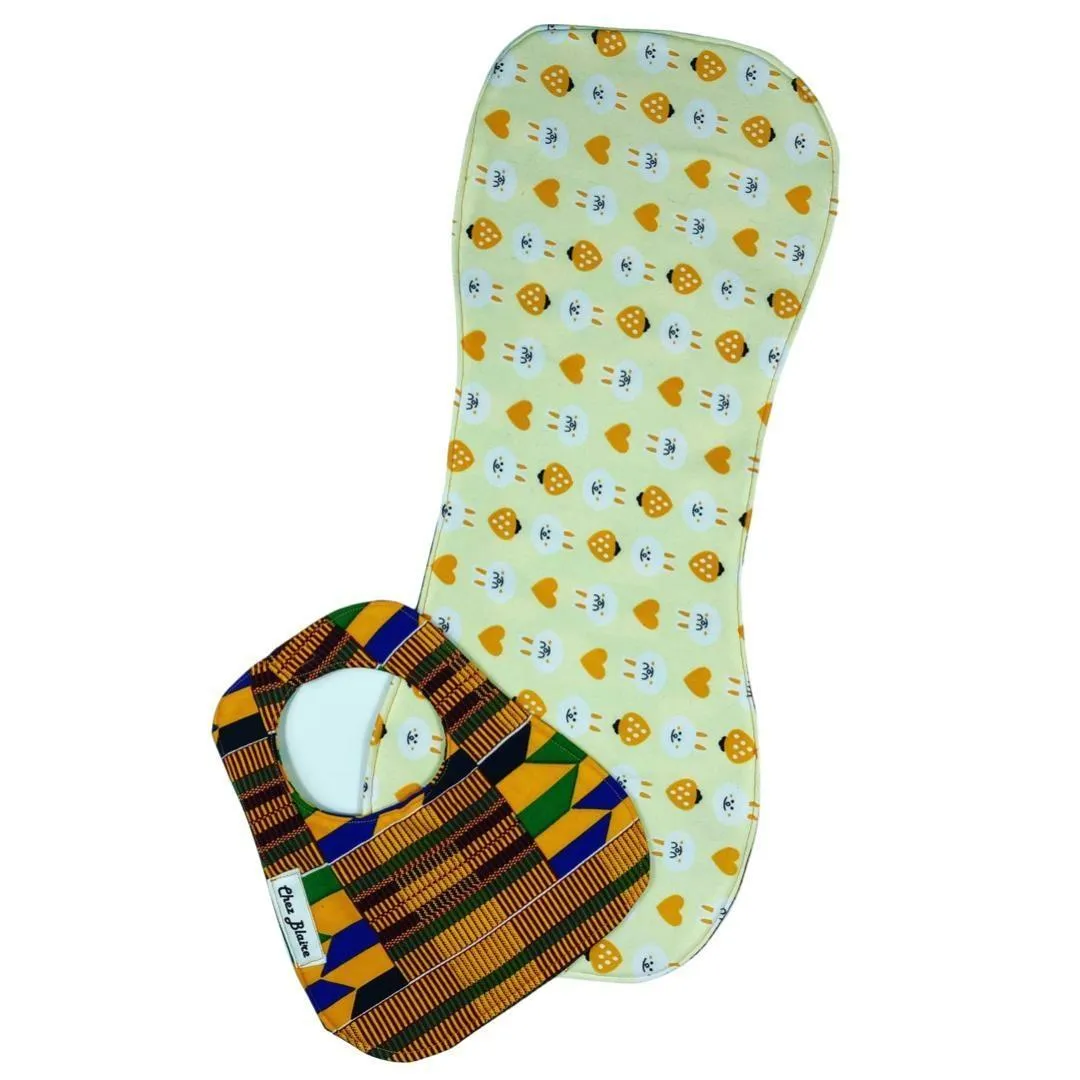 Reversible Bib and Burp Cloth Matching Set