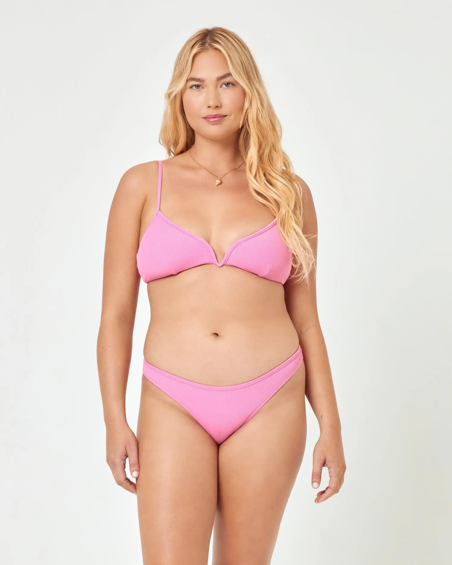 Ribbed Camacho Bikini Bottom - Guava