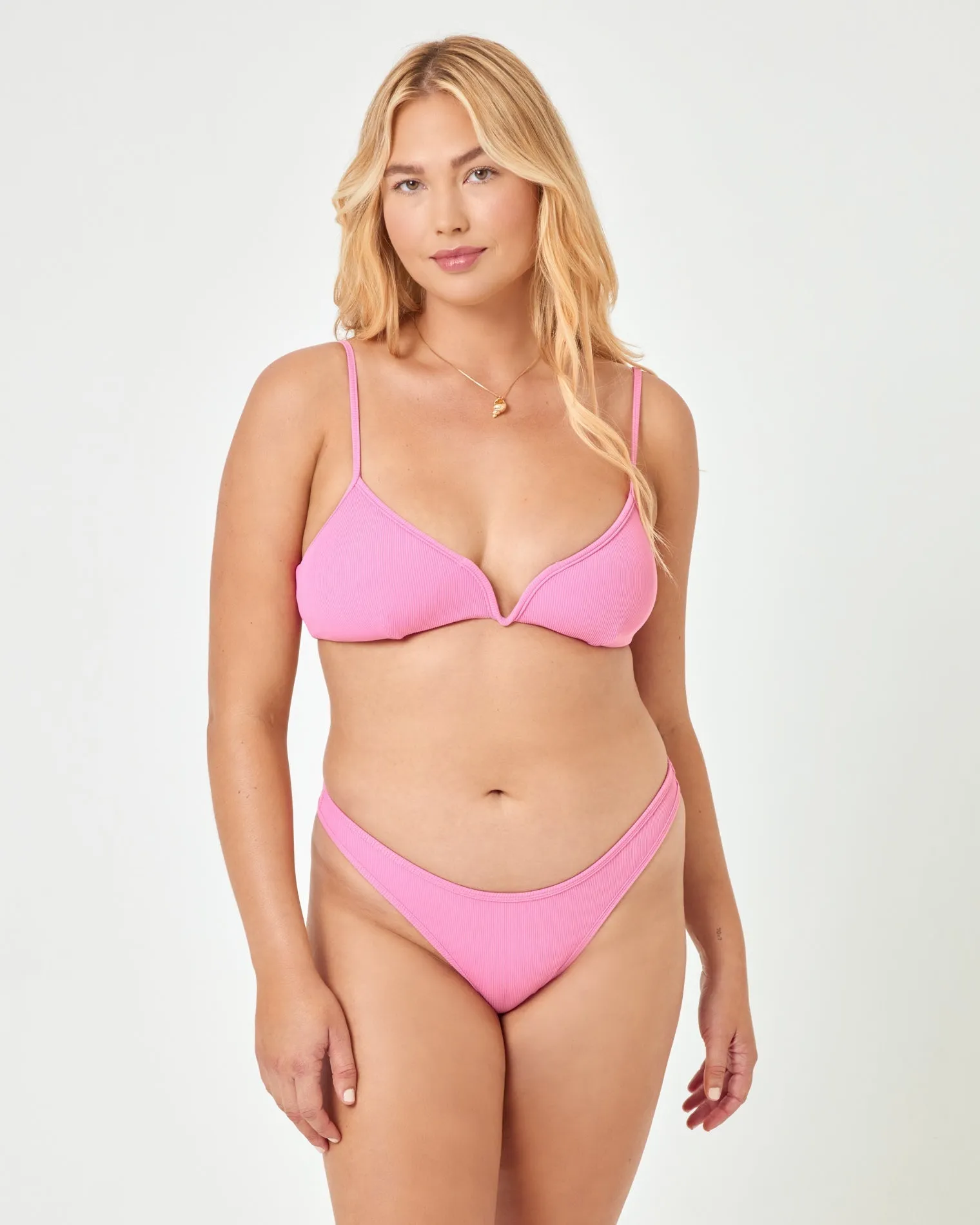 Ribbed Camacho Bikini Bottom - Guava