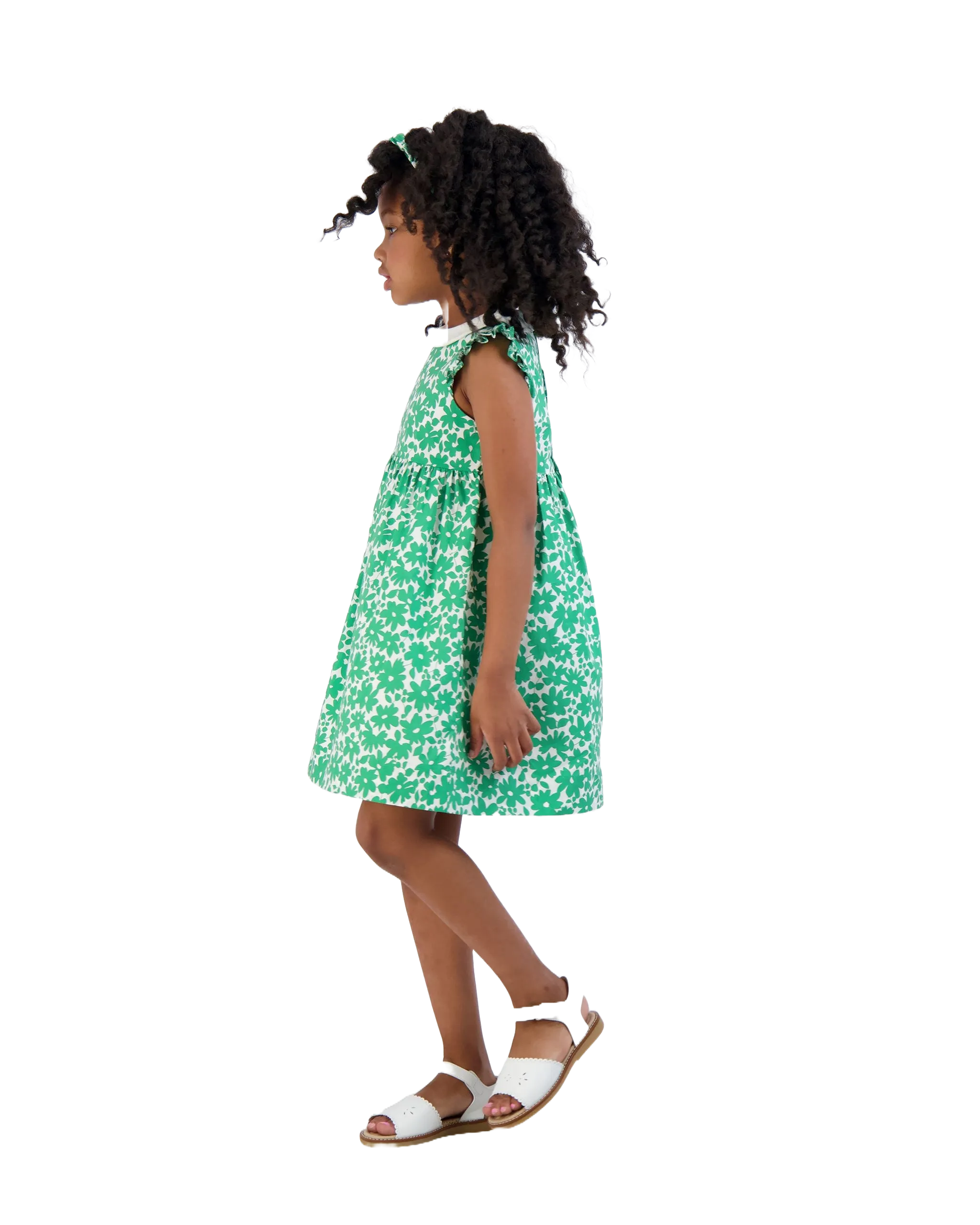 Riley Peter Pan Collar Dress Green Poppy