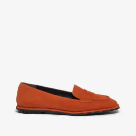 Rust women's suede loafer