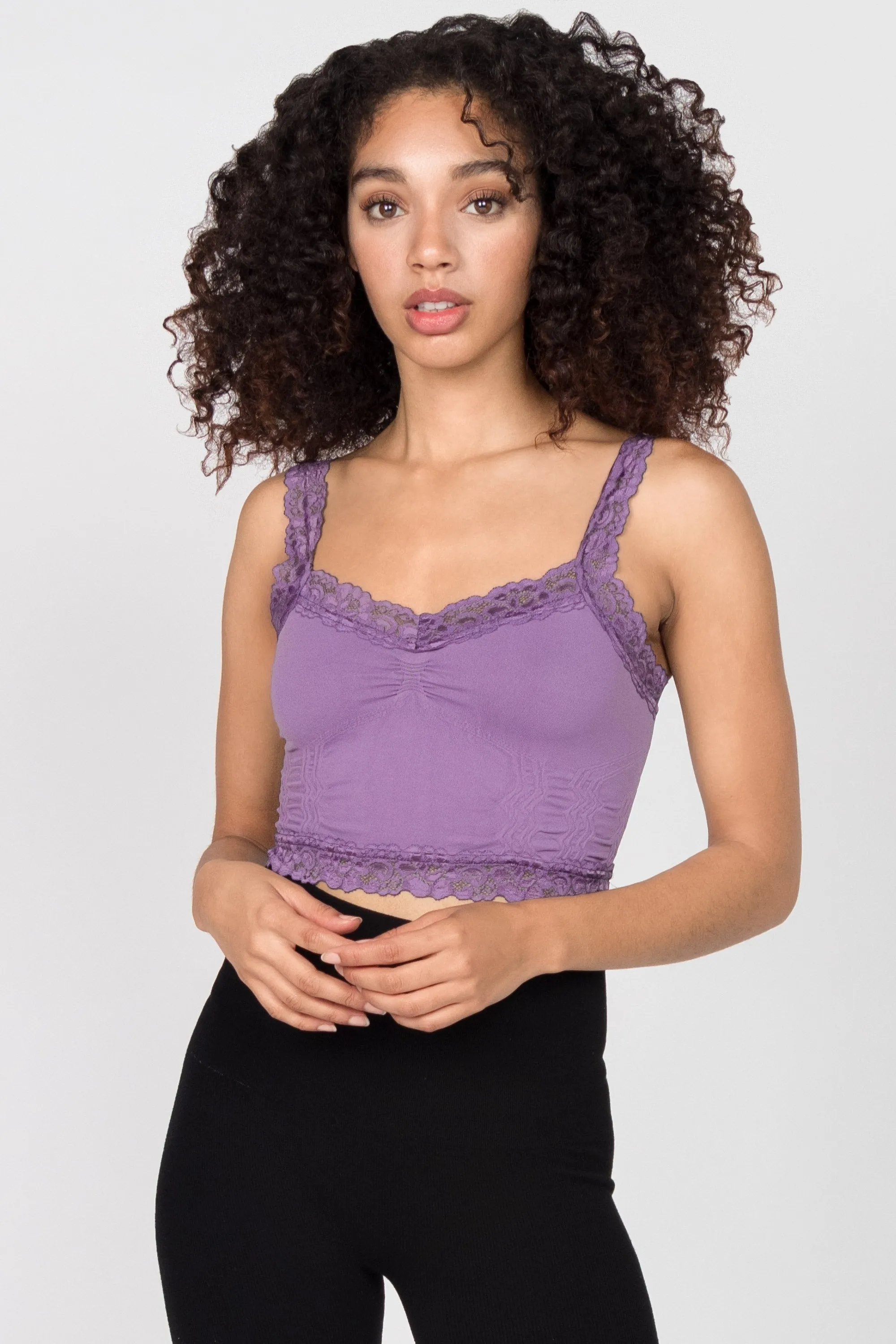 Seamless Bralette Camisole with Lace